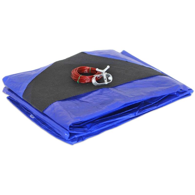 Kalembal - Bâche Piscine Ronde 4,2 m pour piscine diamètre 3,60 m - Filet d'écoulement - Bleu - Résistante - Anti-UV - Oeillets