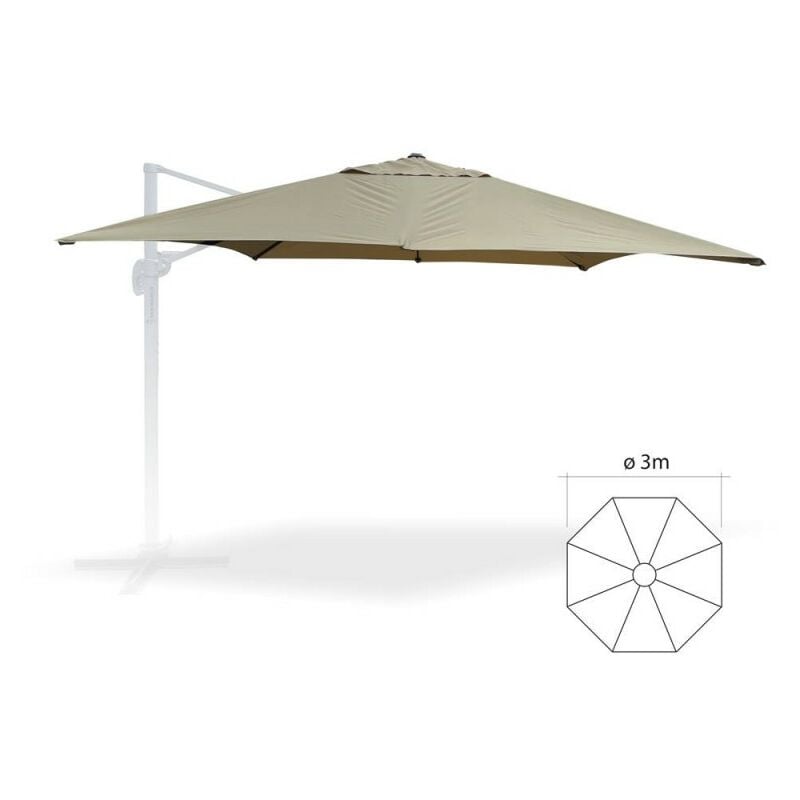 San Marco - Béche pour parasol de jardin écru 3x3 m Apollo