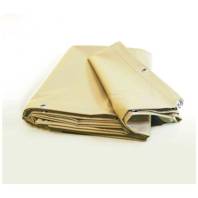 Bâche Toiture 4.10x3.10 m - Ultra résistante - Etanche - Anti-UV - Fabrication française - Ivoire - Oeillets - Kalembal