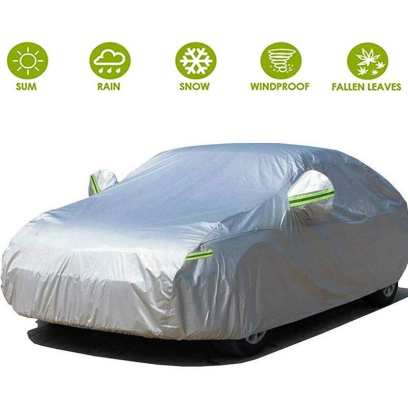 Bâche Voiture Exterieur Housse de Protection Oxford Imperméable , Ouverte Latérale, Anti UV Neige Poussière 490x180x150cm - Blanc