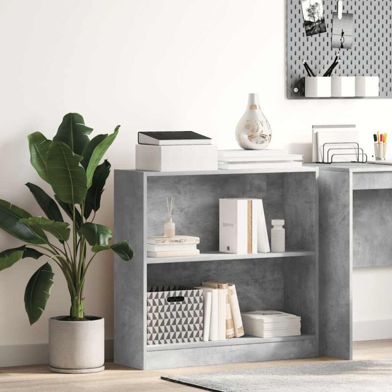 Bücherregal Betongrau 80x24x75 Cm Holzwerkstoff Vidaxl