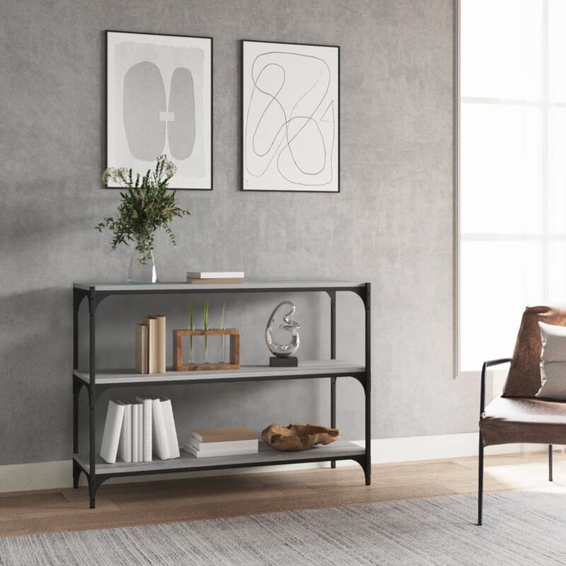 Vidaxl - Bücherregal Grau Sonoma 100x33x70, 5 Cm Holzwerkstoff Und Stahl