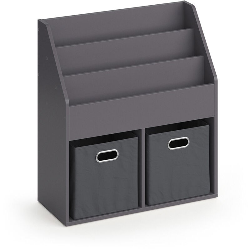 Vicco - Kinderregal Luigi, Grau, 72 X 79 Cm Mit 2 Faltboxen Opt.1