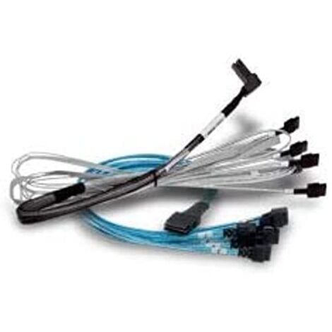 BCM CABLE 1M U.2 SFF8654X8 TO2xSFF8643x4 Broadcom - Câble interne SAS - Slim SAS (SFF-8654) (M) pour Mini SAS HD (SFF-8643) - 1 m - Connexion NVMe
