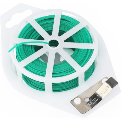 BDD 100m Green Garden Soft Tie, Plant Twisted Tie, Fil recouvert avec Cutter