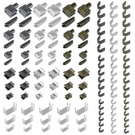 BDD 18 Kits de Réparation de Fermeture Éclair en Alliage de Zinc 3 Couleurs 3 Tailles Goupilles d’Insertion à Glissière pour Arrêt Haut de Fermeture Éclair - 123 Pièces Accessoires de Remplacement