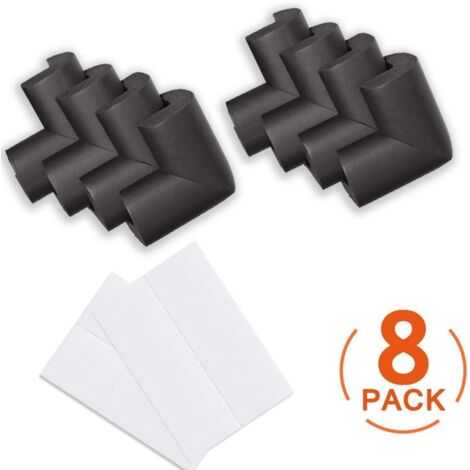 BDD [8-Pack] Protections d'angle de sécurité pour enfants, protections d'angle en mousse souple à l'épreuve des bébés à angle droit, sans odeur, protections d'angle de bureau pour bébé et enfant (noir