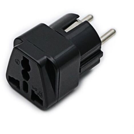 BDD Adaptateur de prise universel UE Convertisseur de prise international vers UE Adaptateur de voyage 250 V, noir
