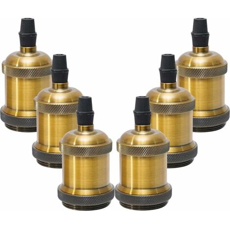 BDD Douille E27 Vintage De Lampe.Douille Ampoule.Céramique Adaptateur Support De Lampe Pour Décorer Les Bars.Restaurants.Chambres.Cours 6 Pièces Bronze Socket
