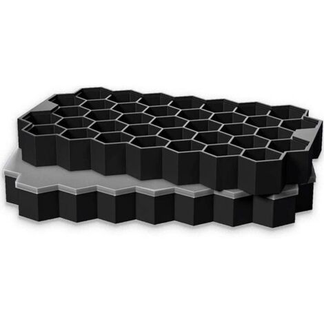 BDD Lot de 2 moules à glaçons en silicone - 37 compartiments - Avec couvercle - Sans BPA - Pour bière, cocktails et whisky - Noir