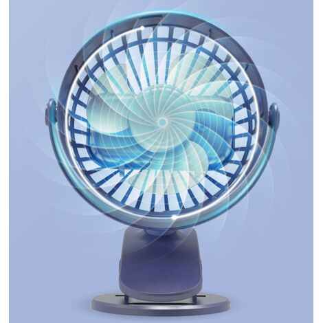 BDD Mini ventilateur de bureau portable, ventilateur de refroidissement personnel USB à 3 vitesses avec rotation à 360°, câble USB et batterie pour la maison, le bureau, la salle de sport, la pêche, l