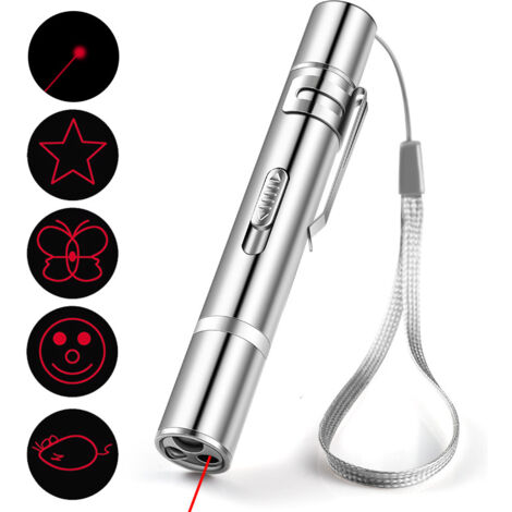 BDD Pointeur de chat Jouet interactif pour chat Lampe de poche de jeu multi-motifs Rechargeable