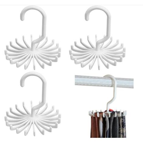 BDD Porte-cravates, lot de 4 porte-cravates multifonctionnel porte-cravates commode cintre organisateur cintre pince à cravate pivotante antidérapante