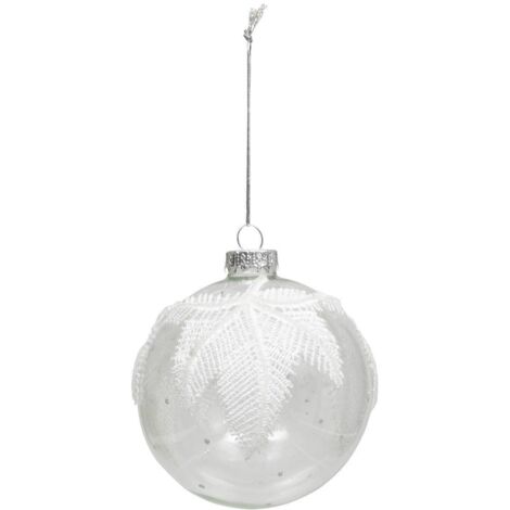 BDN CRISTAL 90MM ENCAJE BL - Feeric lights & christmas