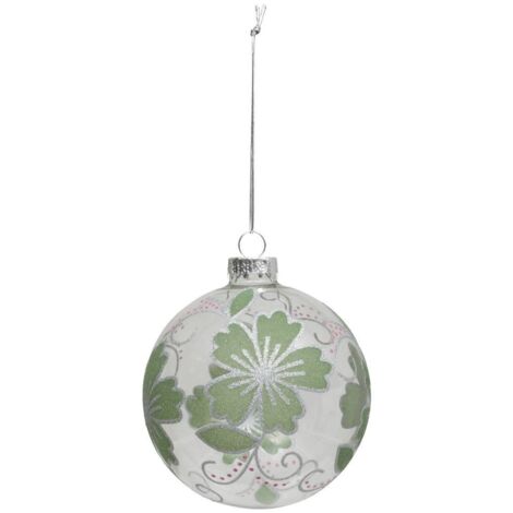 BDN CRISTAL 90MM FLOR PAJA VRT - Feeric lights & christmas