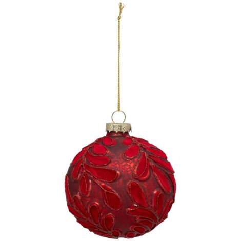 BDN GLAS 80MM BLATT VEL RG - Feeric lights & christmas