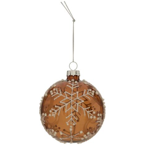 BDN GLAS 80MM FLOCKE BRAUN - Feeric lights & christmas