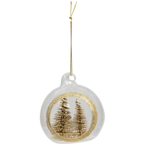 BDN GLAS 80MM TANNEN SCHNEE GOLD - Feeric lights & christmas