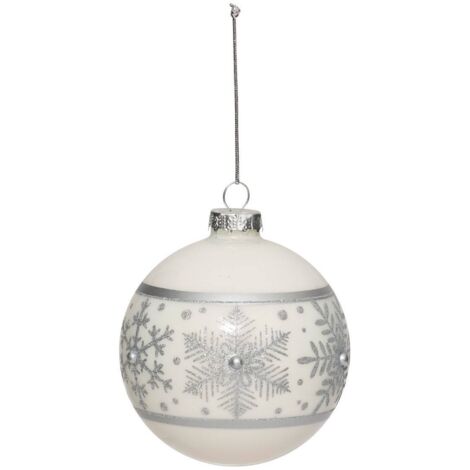 BDN GLAS 90MM WEISS FLOCKE AR - Feeric lights & christmas