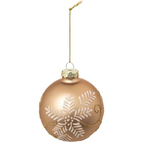 BDN GLASS 80MM FLOR DE NIEVE ORO - Feeric lights & christmas