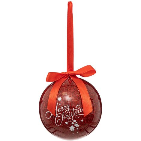 Bdn glitter rg 75mm merry xmas - Feeric lights & christmas