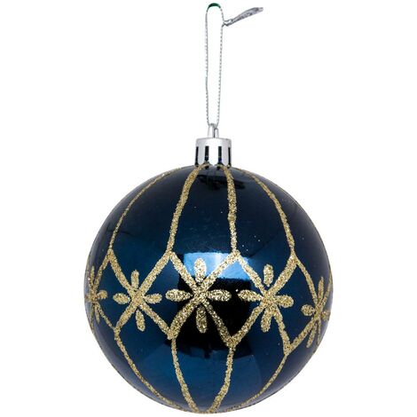 Bdn plast 80mm blu beige oro - Feeric lights & christmas