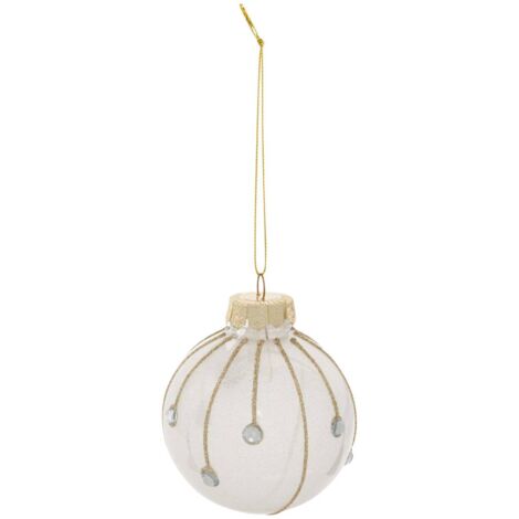 Bdn plast blc strass oro 80mm - Feeric lights & christmas