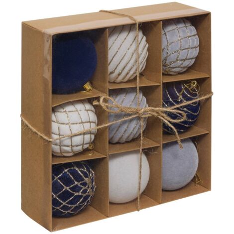 BDN PLF BOX PAILL BLAU X9 80MM - Feeric lights & christmas