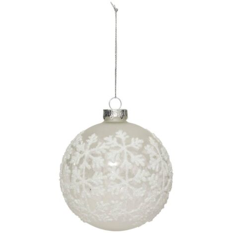 BDN VIDRIO 100MM COPOS BL - Feeric lights & christmas