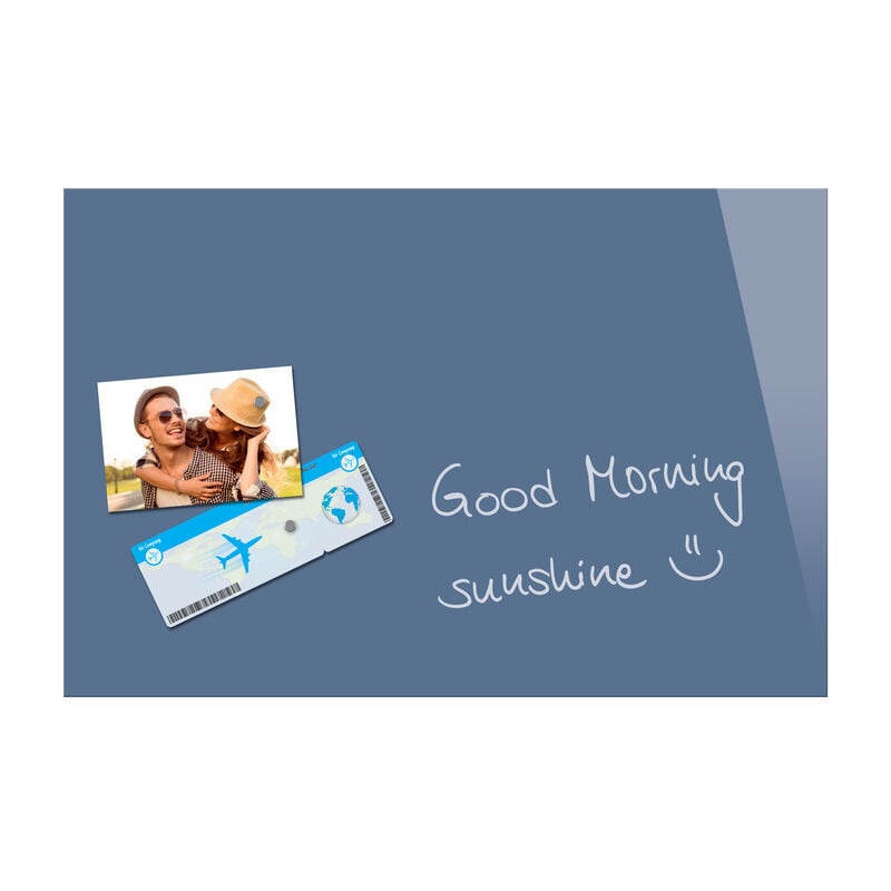 Sigel SI-B1207 Tableau magnétique en verre BeBoard Bleu poudré 600x400x9mm Incl. 2 aimants