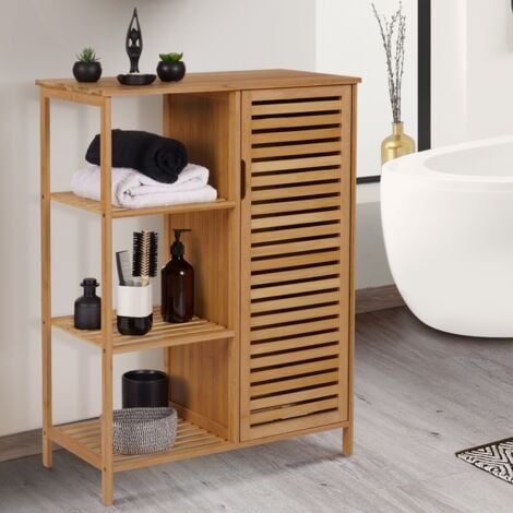 BEA bambú mueble de baño 3 estantes con armario