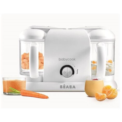 BEABA, Babycook Duo, Robot bebe 4 en 1, Cuiseur, Mixeur, Contenance XXL 2200 ml - Blanc