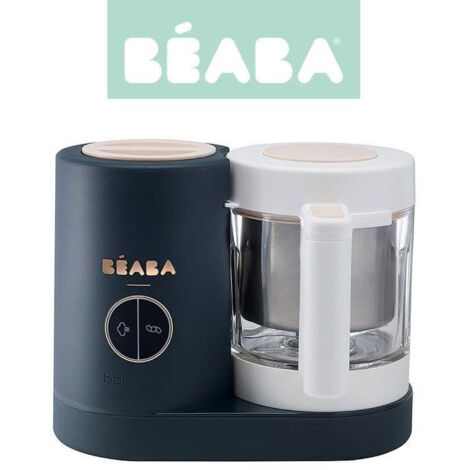 BÉABA - Babycook Néo - Robot Bébé Made in France - Mixeur-Cuiseur - Bol en Verre et Cuve Inox - Diversification alimentaire - Petits pots bébé maison - Cuisson Vapeur Douce Rapide - Night Blue (912772