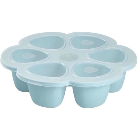 BEABA Multiportions en silicone de qualité premium, résistance thermique, couvercle hermétique, Fabriqué en Italie, 6x90 ml