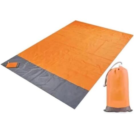 Beach Mat, Suitable For 3 Adults - Outdoor Picnic, Camping And Hiking(Orange,140x200cm)