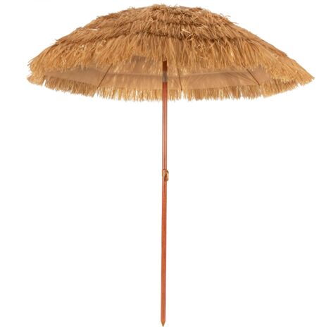 Beach Umbrella 180cm Thatch Tiki Umbrella with Adjustable Tilt-Natural