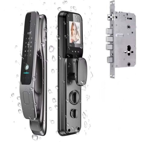 BEAFACE - Serratura intelligente con riconoscimento facciale 3D e video, impermeabile IP67, con fotocamera e serratura integrata
