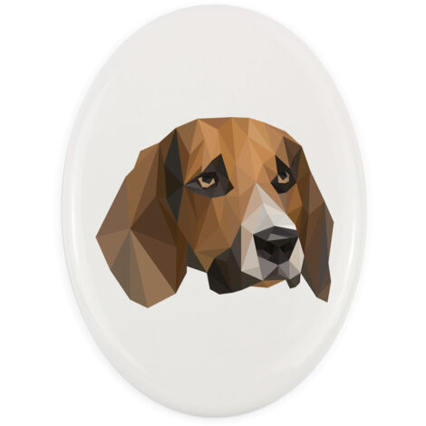 Beagle - placa con foto e inscripción geométrica de Art-Dog