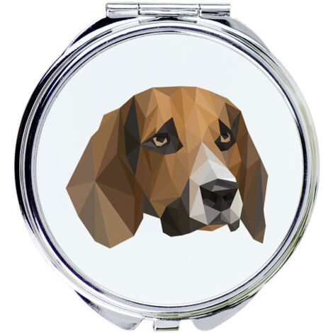 Beagle - Spiegel mit Foto und geometrischer Aufschrift von Art-Dog