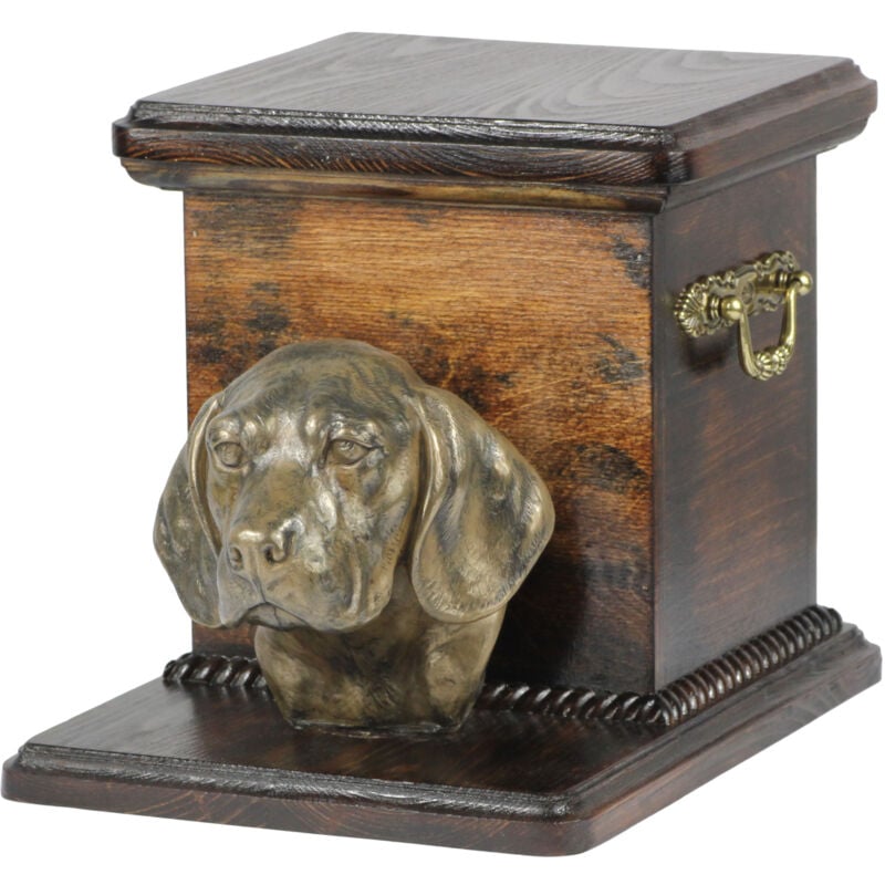 Beagle - une urne pour cendres de chien avec une statuette, une urne élégante pour un chien, une urne unique avec un buste de chien d'Art-Dog