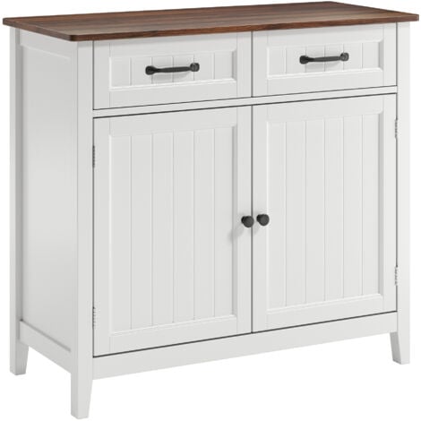 Bealife Buffet Meuble de Rangement 2 Tiroirs Meuble de Cuisine 2 Portes Étagère Réglable pour Salle à Manger Salon Entrée Couloir