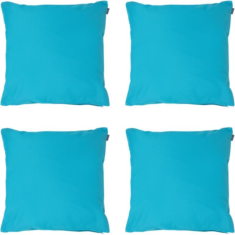 Veeva - Coussins d'assise, Lot de 4, 43cm x 43cm, Coussins de Siège, Résistant à l'eau, Coussins d'intérieur et d'extérieur, Bleu Turquoise - Bleu