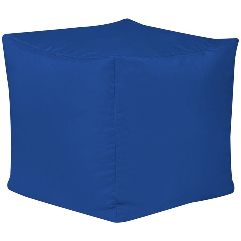 Pouf Cube, Tabouret - Bleu, Grand, 38cm x 38cm, Textile Tissé, Résistant à l’eau, Poufs d’intérieur et d’extérieur - Bleu - Bean Bag Bazaar