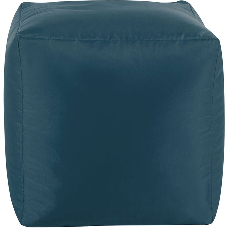 Pouf Cube, Repose-Pieds - Grand, 38cm x 38cm, Textile Tissé, Résistant à l'eau, Poufs d'intérieur et d'extérieur, Vert Sarcelle - Vert Sarcelle