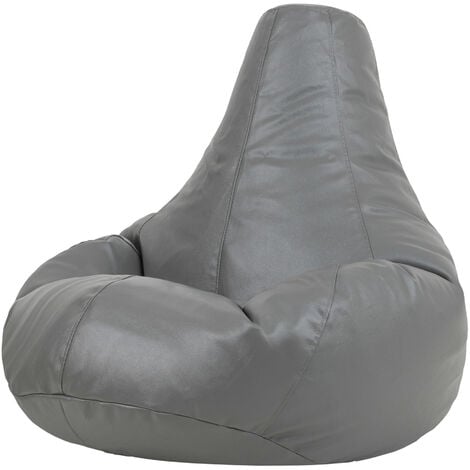 Bean Bag Bazaar "Siège Inclinable de Designer", Pouf Spécial Gamer - Crème, 90cm x 73cm, Similicuir, Poufs de salon - Ecru