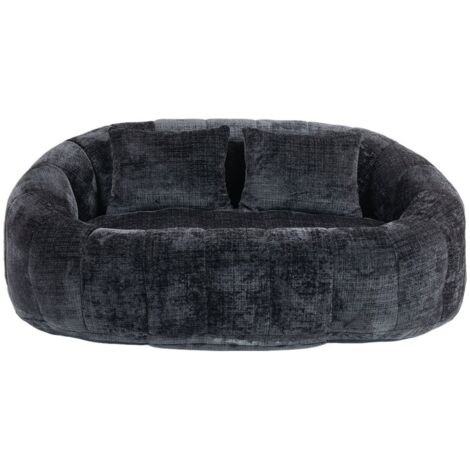 Bean Bag Sofa Lazy Sofa Durable Comfort Lounger High Back Bean Bag Chair Couch für Erwachsene und Kinder, Indoor & Outdoor, Accent Floor Soft Lounge Chair (Black Chenille)