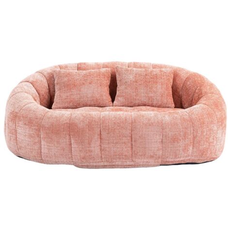 Bean Bag Sofa Lazy Sofa Durable Comfort Lounger High Back Bean Bag Chair Couch für Erwachsene und Kinder, Indoor & Outdoor, Accent Floor Soft Lounge Chair (Pink Chenille)
