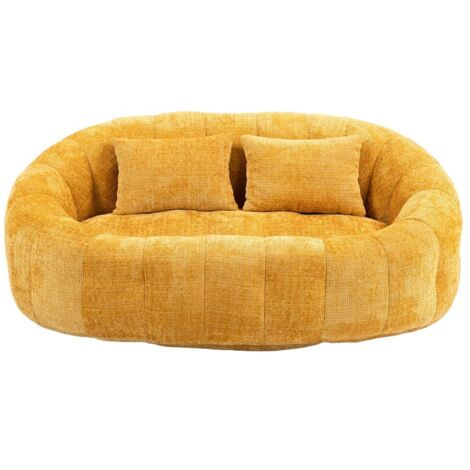 Bean Bag Sofa Lazy Sofa Durable Comfort Lounger High Back Bean Bag Chair Couch für Erwachsene und Kinder, Indoor & Outdoor, Accent Floor Soft Lounge Chair (Yellow Chenille)