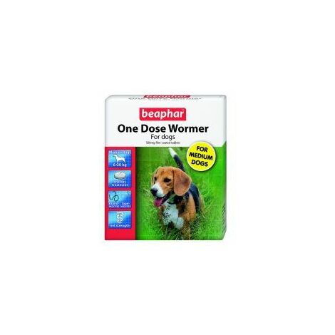 Beaphar One Dose Wormer Medium Dog - 2tabs - 719269