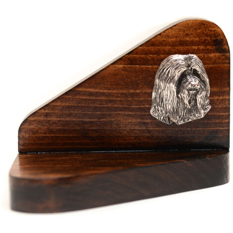 Bearded Collie, Highland Collie - bougeoir en bois avec chien, photophore, mémorial pour chien par Art-Dog